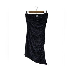 Nwt Princess Polly Meritt Strapless Mini  Elegant Black Dres Scrunch Slit Size 6